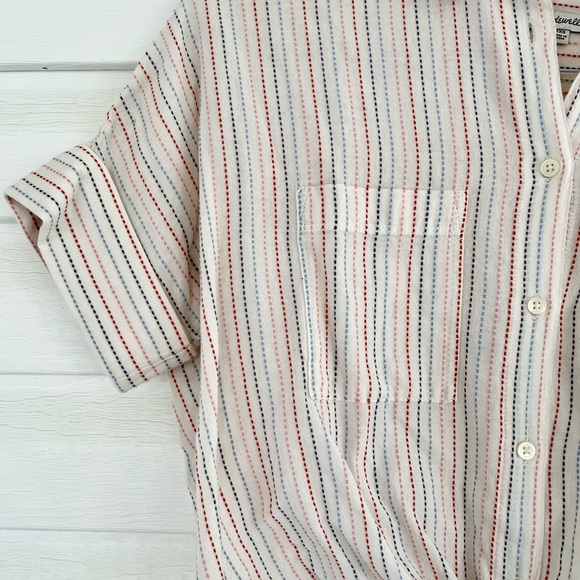 Madewell Courier Shirt in Stitched Rainbow Stripe XXS - Picture 4 of 7